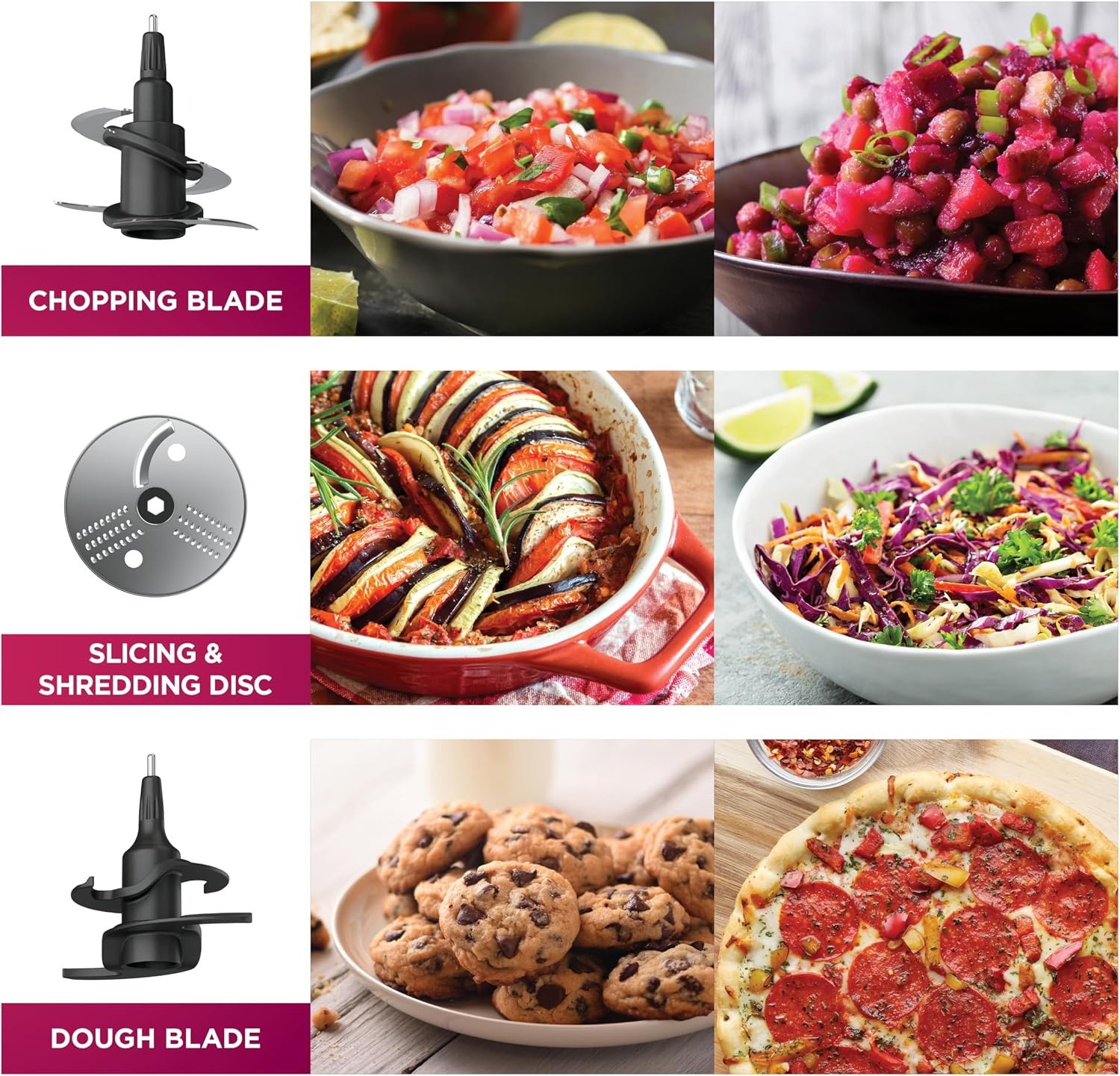 image:imageNinja PrecisionPro Food Processor amp Dough Mixer 1000PW 9Cup BZ601 AutoiQ presets for chopping slicingshredding pureeing amp dough 9cup bowl BPAfree dishwashersafe partsGrey