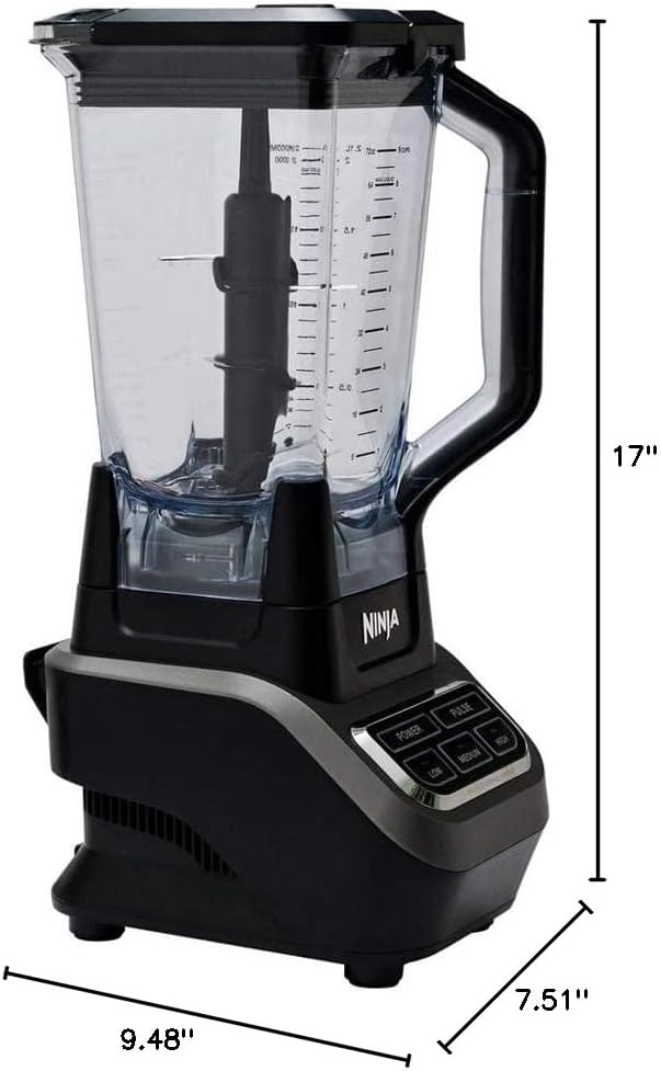 image:imageNinja Professional 72 Oz Countertop Blender with 1000Watt Base and Total Crushing Technology forSmoothies Ice and Frozen Fruit Black Renewed