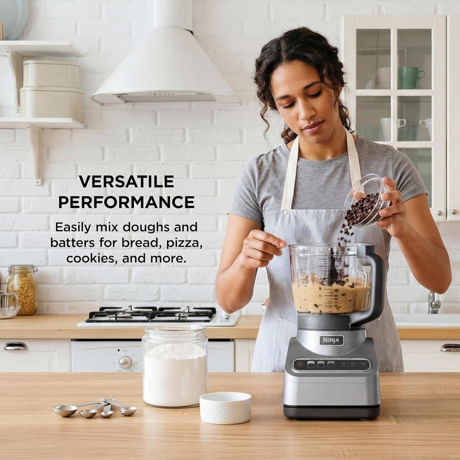 image:imageNinja Professional Plus Food Processor 850Watts With AutoiQ Preset Programs Chop Puree Dough Slice Shred With a 9Cup Capacity and a Silver Stainless Finish BN600C Canadian Version