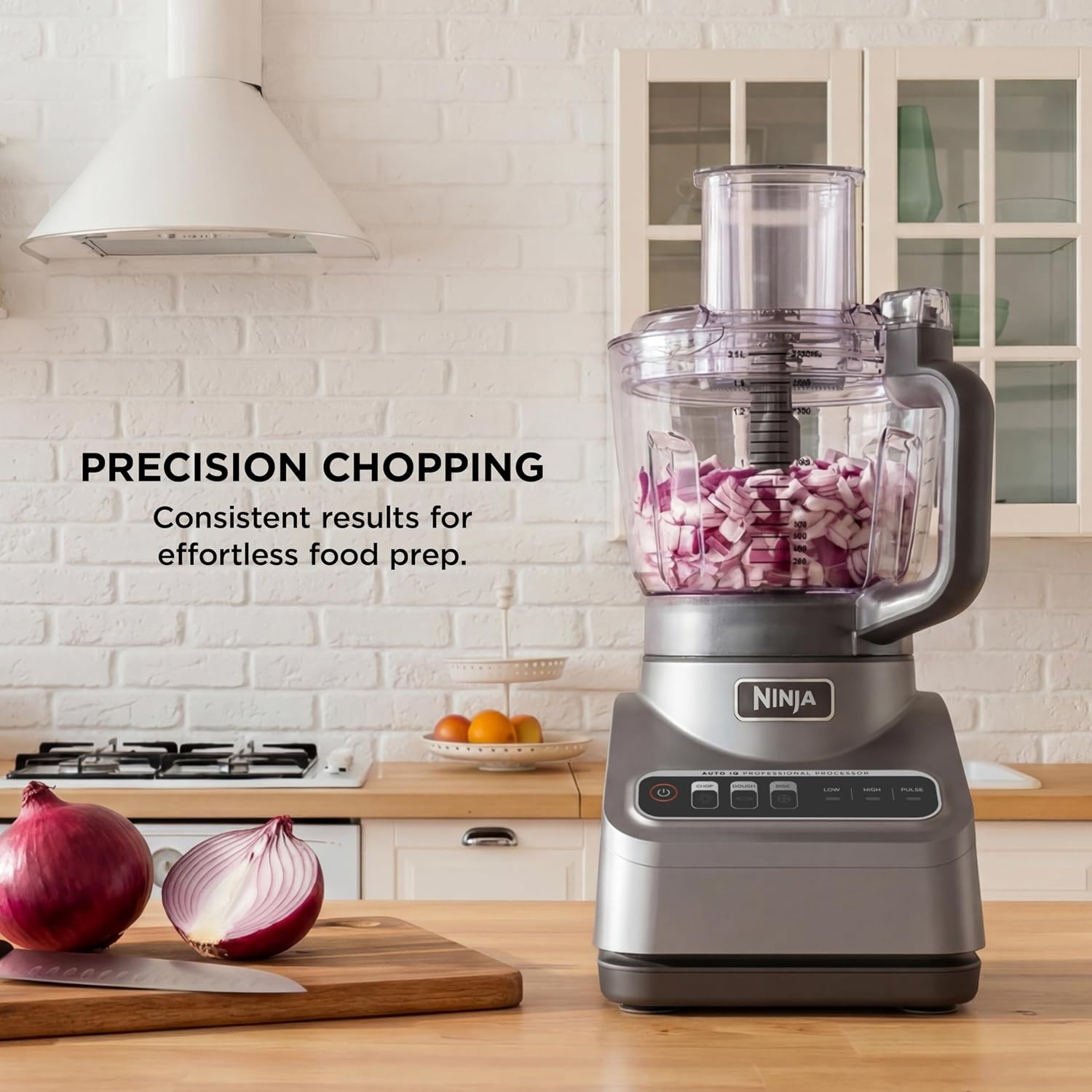 image:imageNinja Professional Plus Food Processor 850Watts With AutoiQ Preset Programs Chop Puree Dough Slice Shred With a 9Cup Capacity and a Silver Stainless Finish BN600C Canadian Version