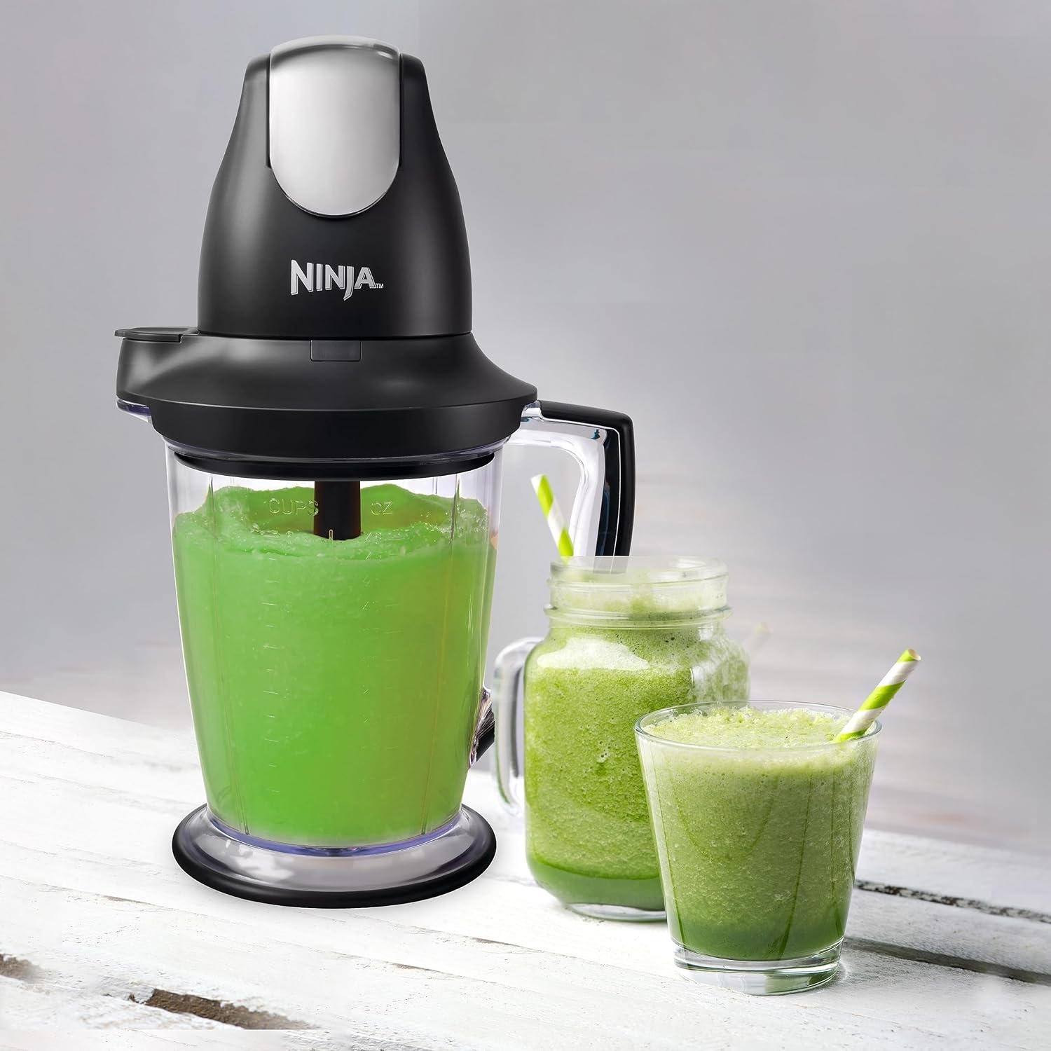 image:imageNinja QB1004 BlenderFood Processor with 450Watt Base 48oz Pitcher 16oz Chopper Bowl and 40oz Processor Bowl for Shakes Smoothies and Meal PrepBlackBlack