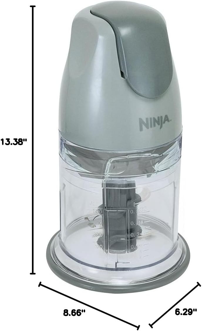 image:imageNinja QB1004 BlenderFood Processor with 450Watt Base 48oz Pitcher 16oz Chopper Bowl and 40oz Processor Bowl for Shakes Smoothies and Meal PrepBlackGray