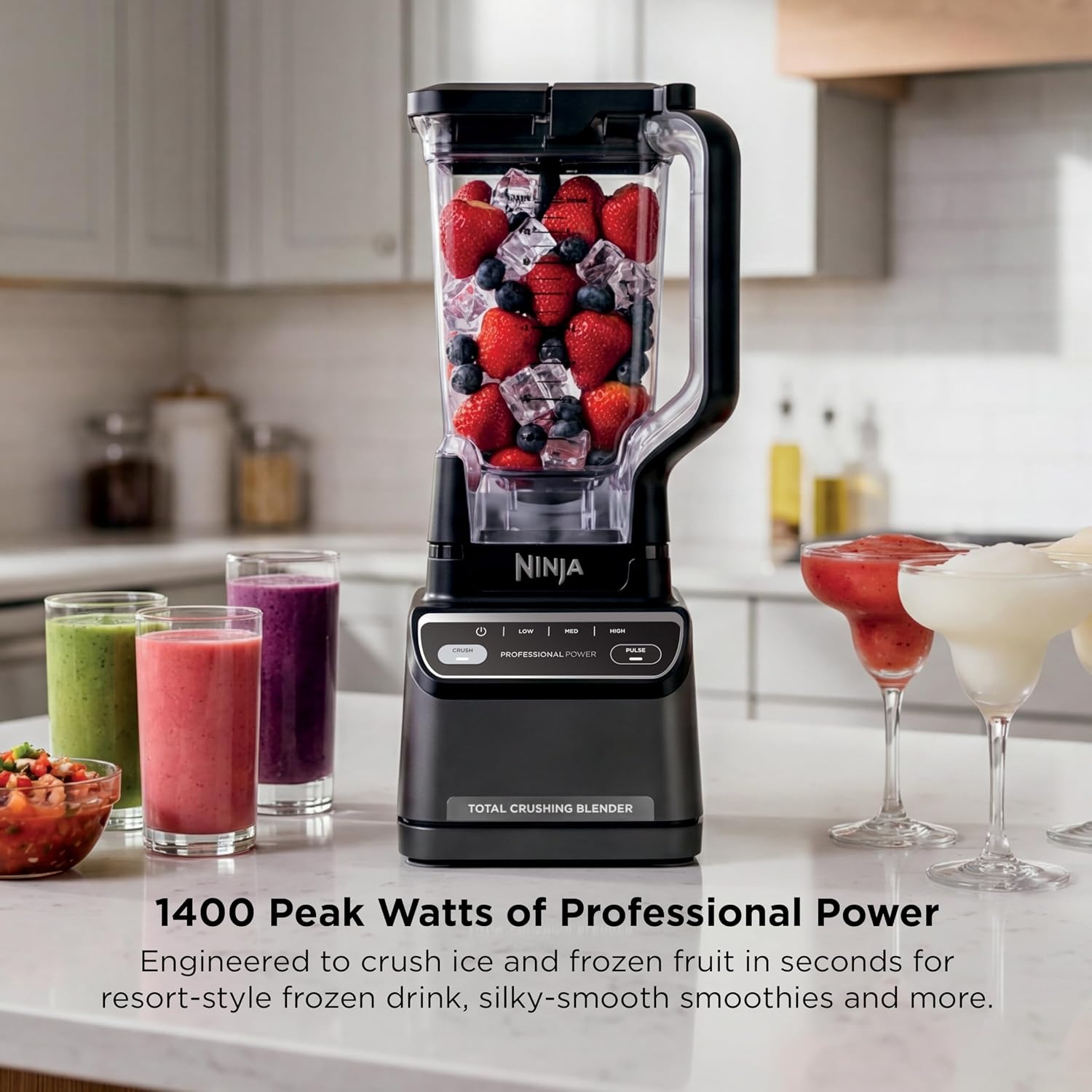 image:imageNinja UltraCrush Professional Blender 1000W 72oz Pitcher 3 Speeds BP201 1000W Total Crushing blades power through ice amp fruit XL 72oz pitcher 3 manual speeds plus pulse Dishwasher safeBlack