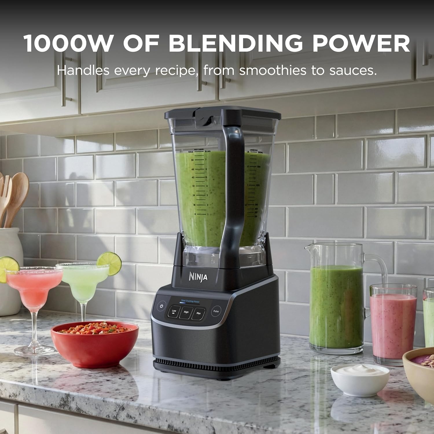 image:imageNinja UltraCrush Professional Blender 1000W 72oz Pitcher 3 Speeds BP201 1000W Total Crushing blades power through ice amp fruit XL 72oz pitcher 3 manual speeds plus pulse Dishwasher safeCharcoal 2026