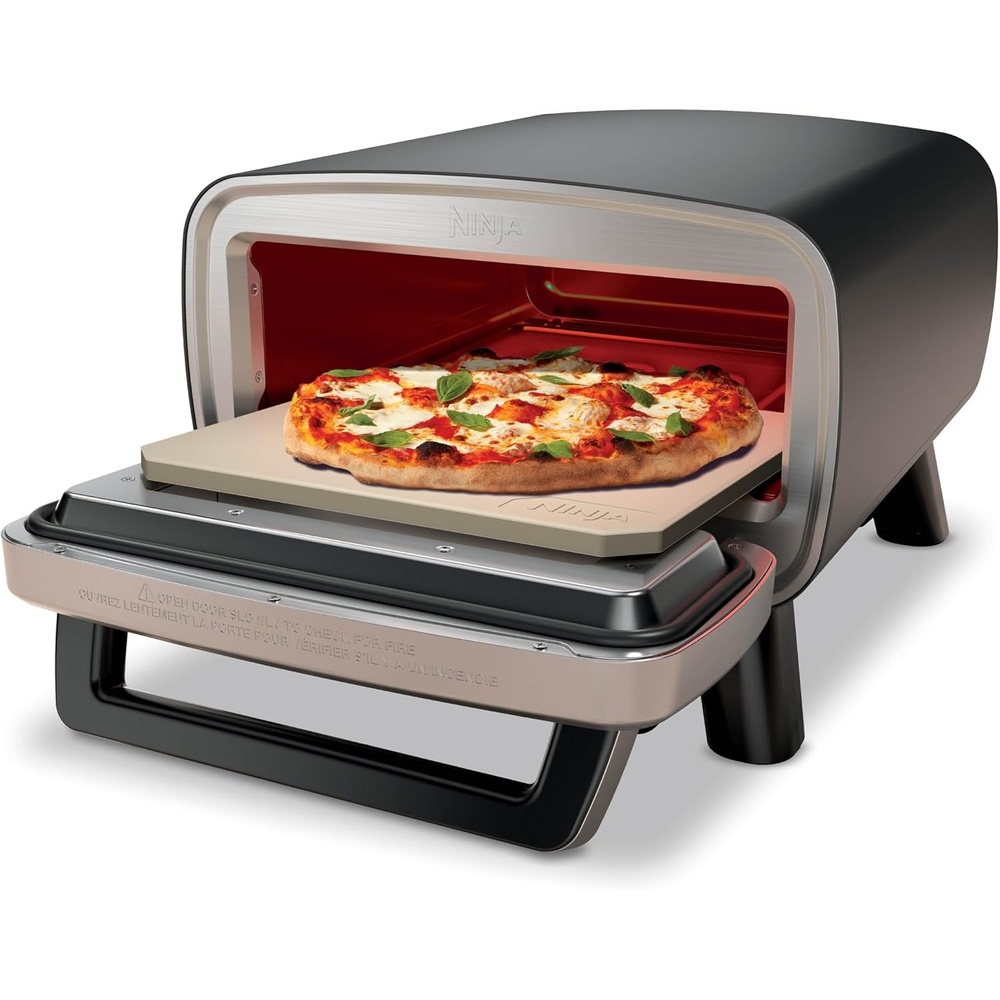 image:imageNinja Artisan Pizza Oven 12in Pizza in 3Min 700F 5in1 Gray MO201 Ninja Artisan Electric Pizza Oven bakes 5 pizza styles and air fries all in one outdoor applianceGray