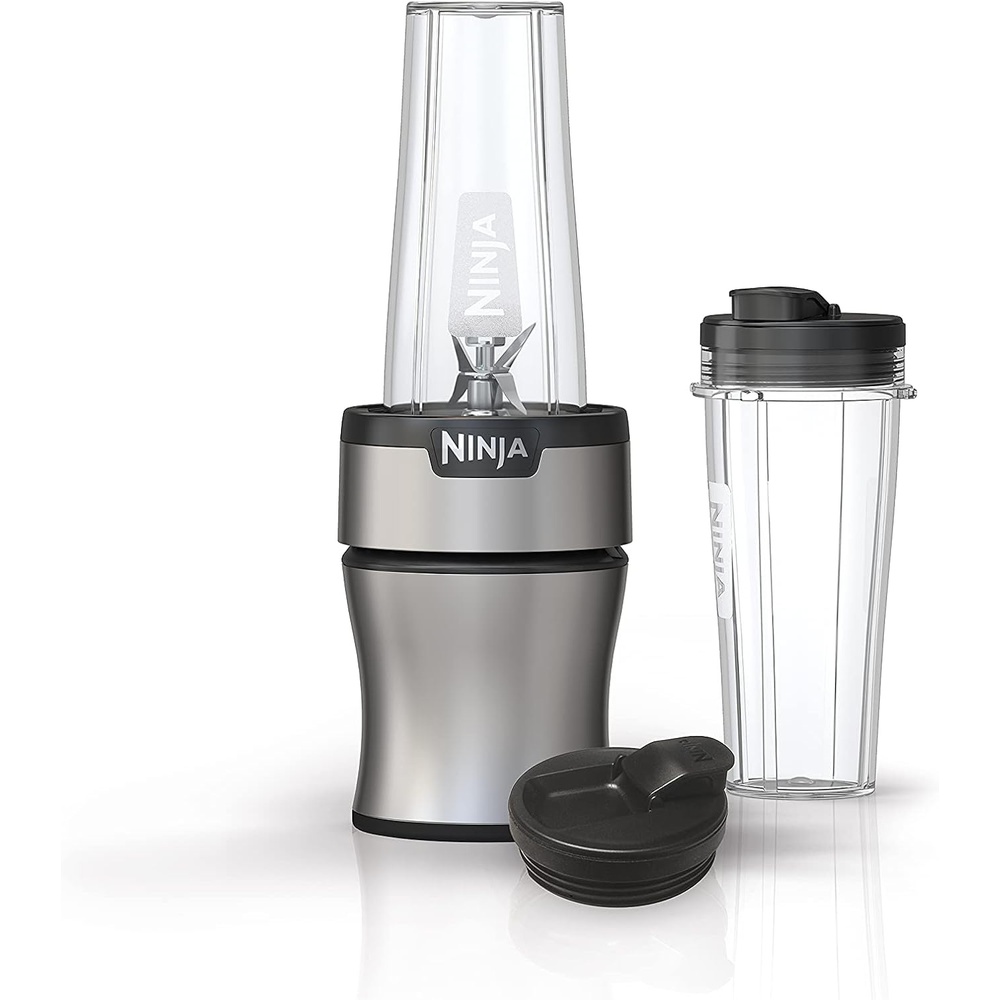 image:imageNinja BN300C Personal NutriBlender With IceCrushing Technology BlackSilver 700W Crushes ice amp pulverizes ingredients for smoothies amp shakes 2 20oz591mL togo cups w lids
