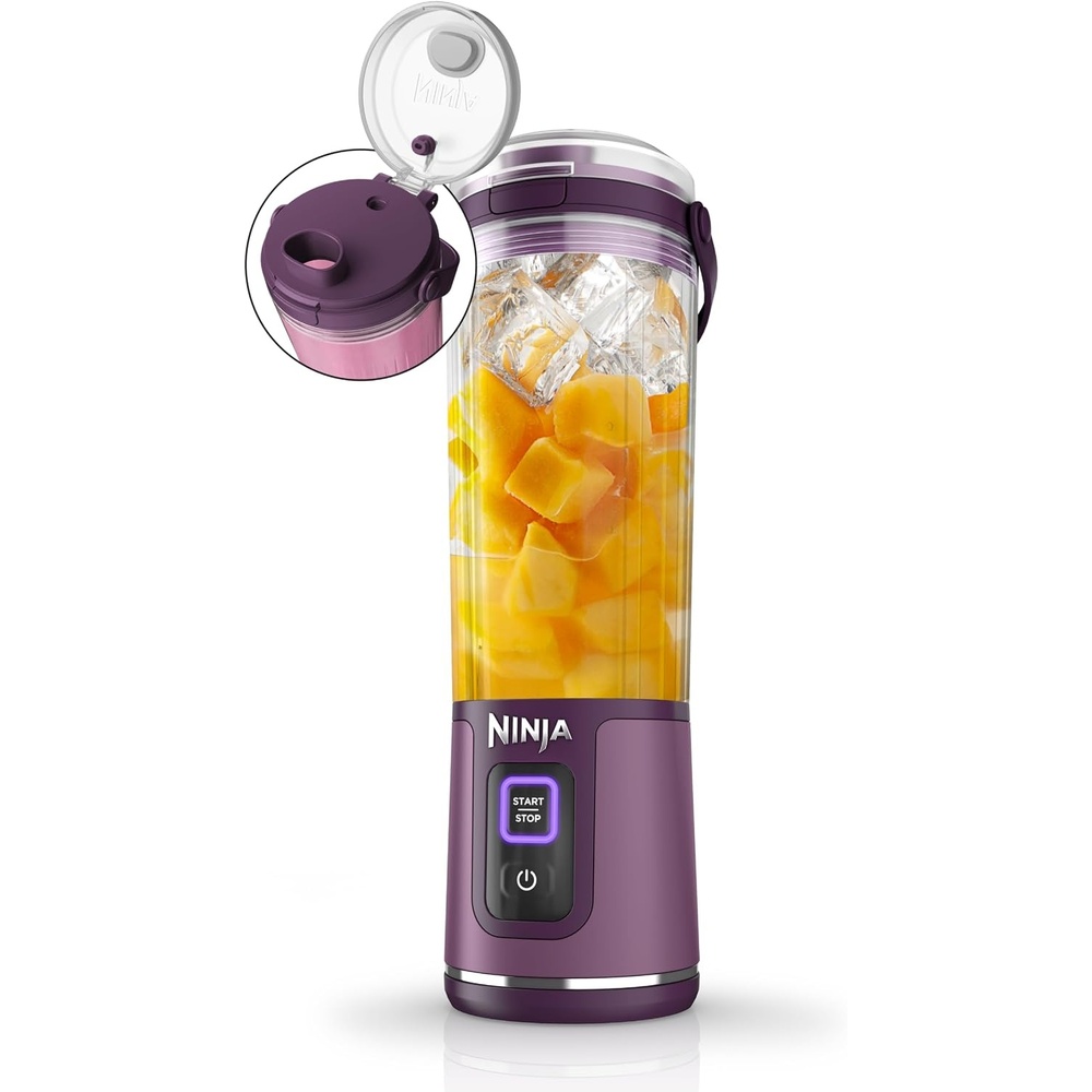 image:imageNinja Blast Portable Blender Cordless 18oz Vessel Lavender BC151ML USBC rechargeable cordless blending anywhere BlastBlade crushes ice amp frozen fruit Leakproof sip lid dishwasher safePassion Fruit