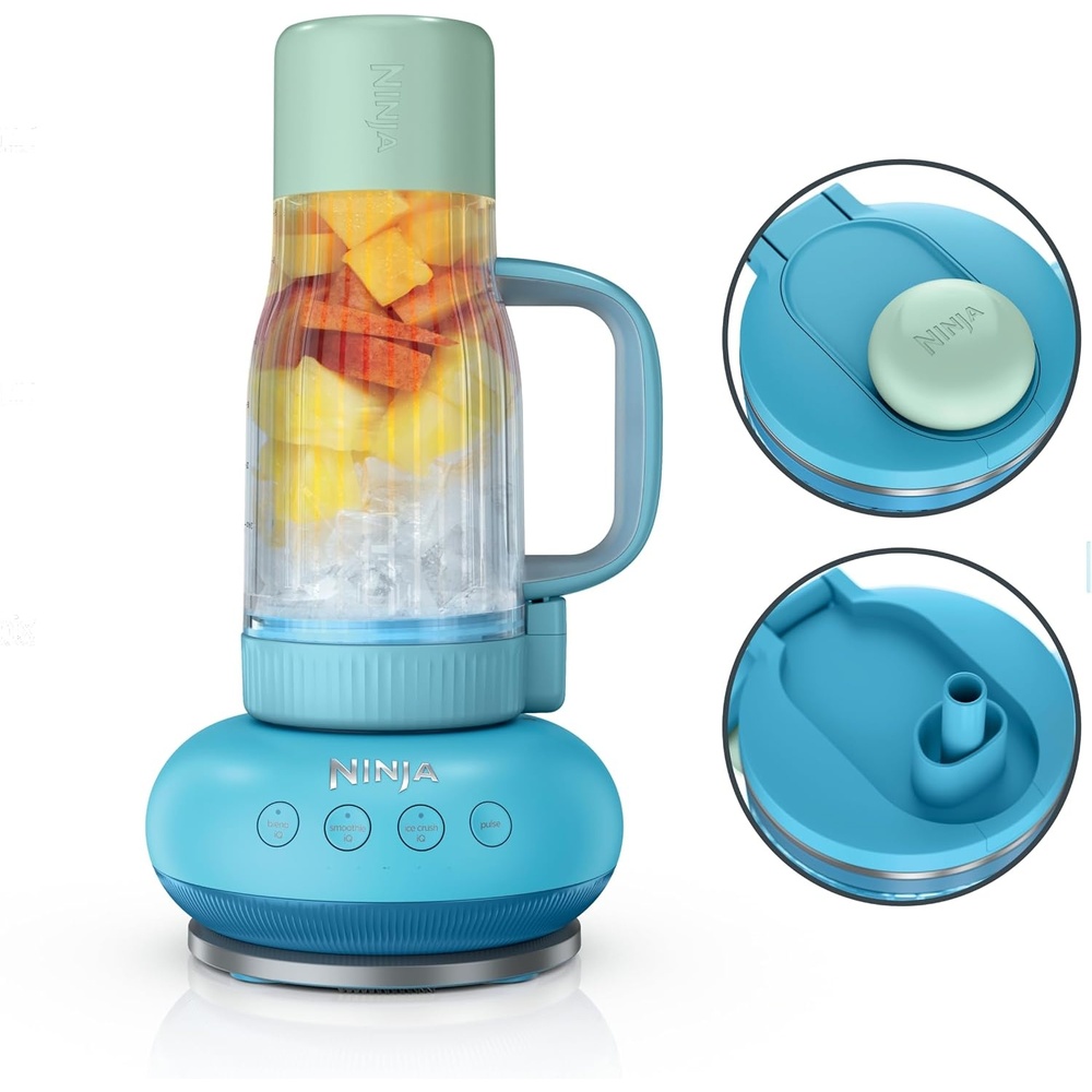 image:imageNinja BlendBOSS Personal Blender 26oz Tumbler 1200PW DB351BL 1200peakwatt BlendBOSS crushes ice to snow 26oz leakproof tumbler chug spout amp detachable straw Dishwasher safe