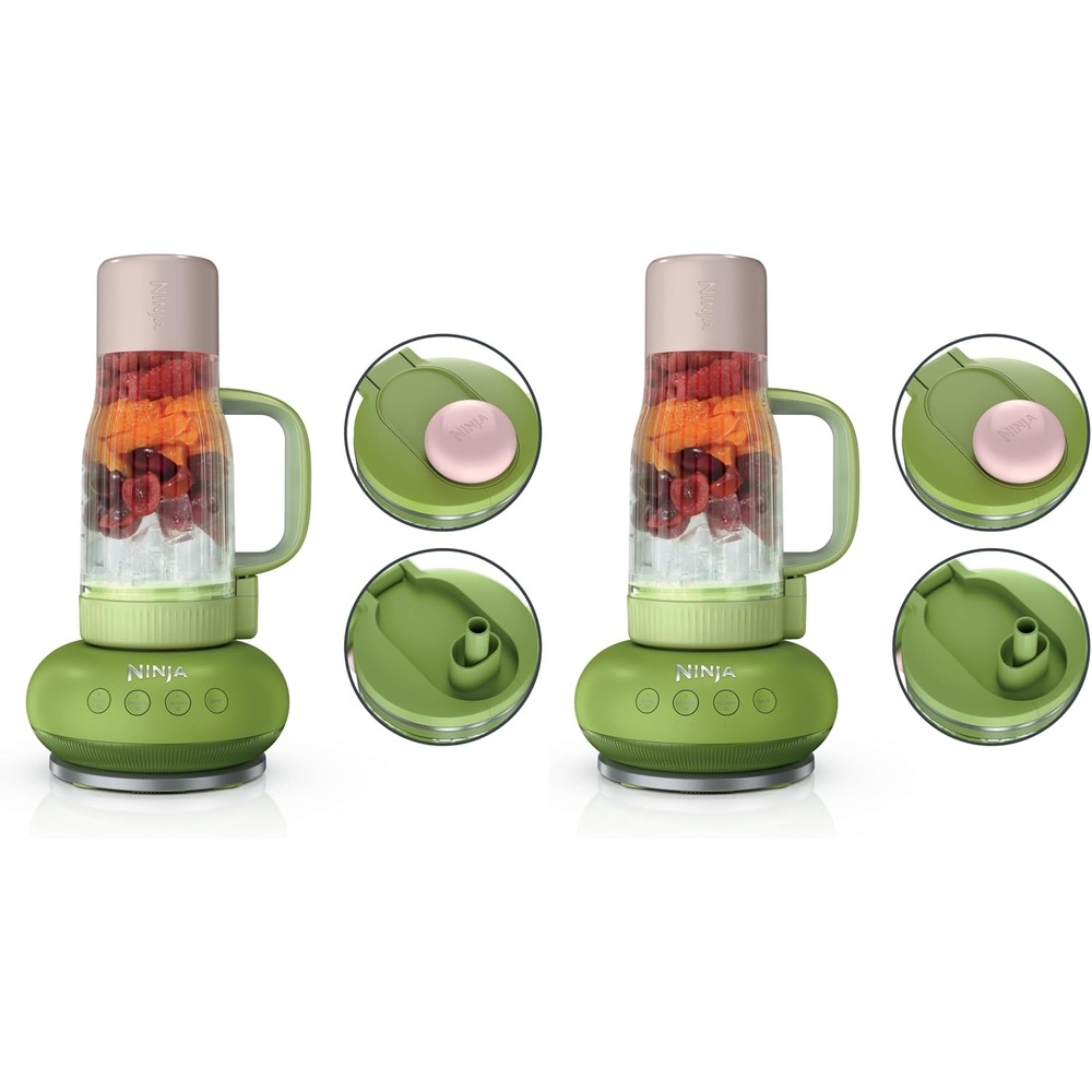 image:imageNinja BlendBOSS Personal Blender 26oz Tumbler 1200PW Purple DB351PR 1200peakwatt BlendBOSS crushes ice to snow 26oz leakproof tumbler chug spout amp detachable straw Dishwasher safeWatermelon Bubblegum