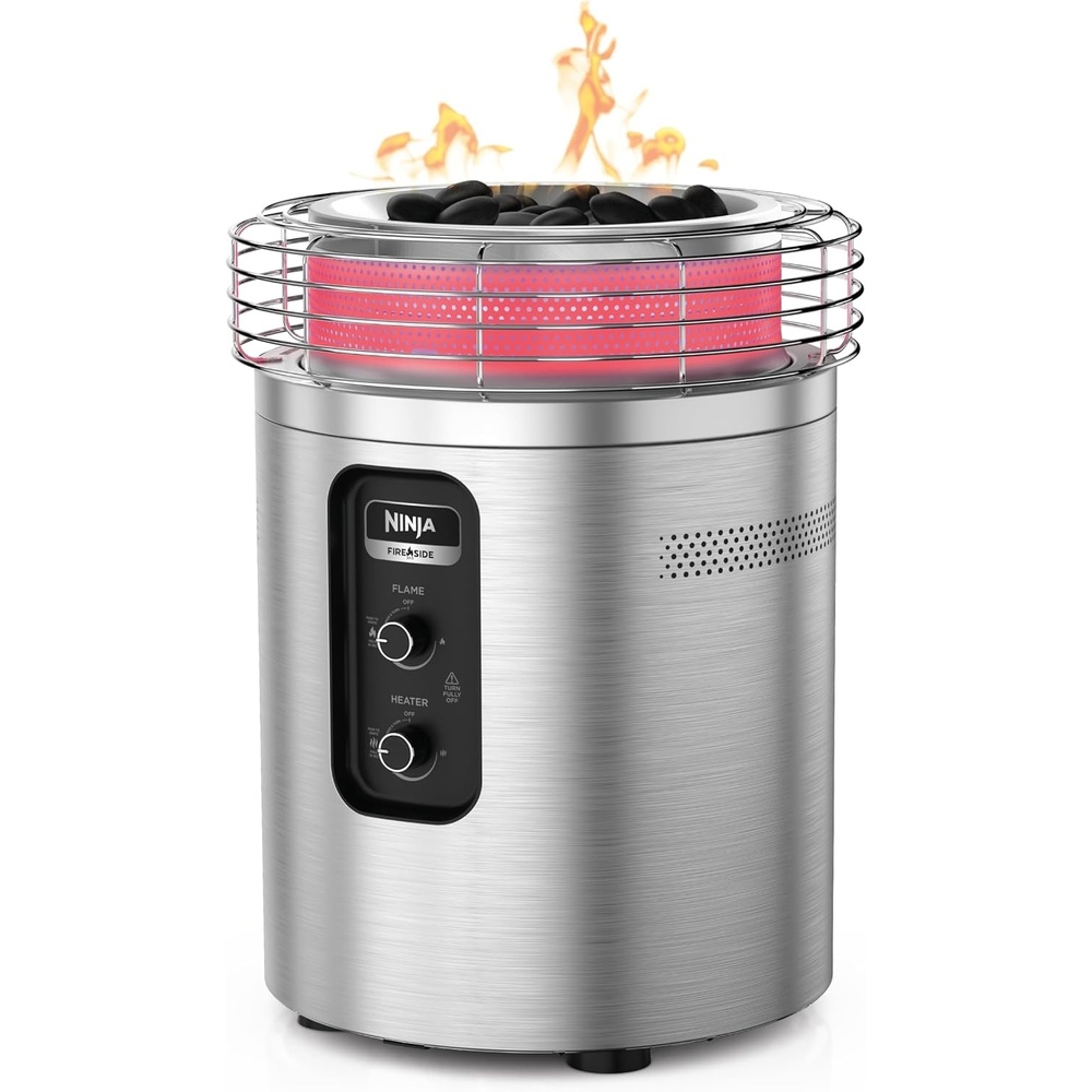 image:imageNinja Fireside360 Fire PitHeater 80000 BTU 3 Modes Rust Ninja Fireside360 offers flame heat or both with up to 80000 BTUs hasslefree dial control and smokeless designStainless Steel