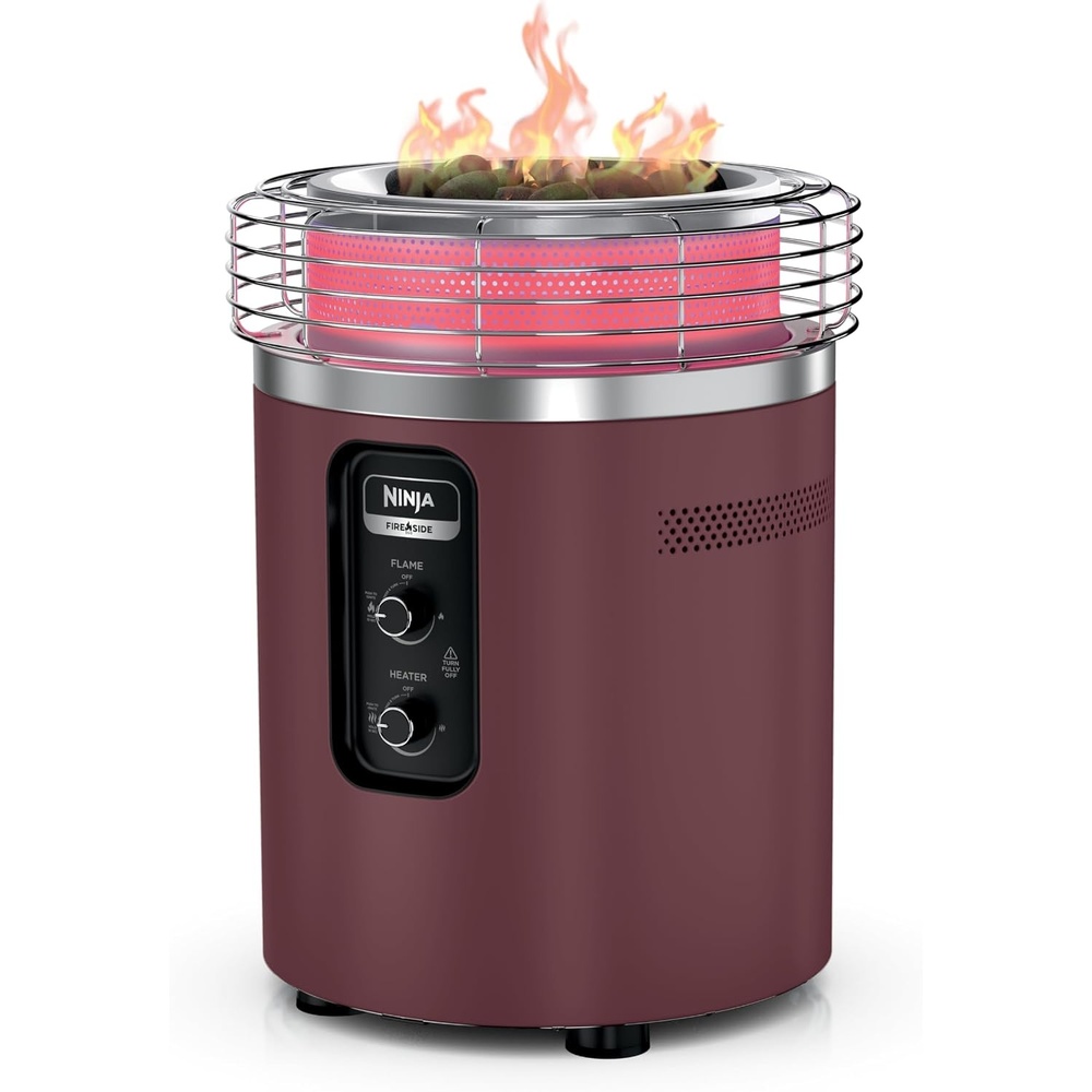 image:imageNinja Fireside360 Fire PitHeater 80000 BTU 3 Modes Rust Ninja Fireside360 offers flame heat or both with up to 80000 BTUs hasslefree dial control and smokeless designMaroon