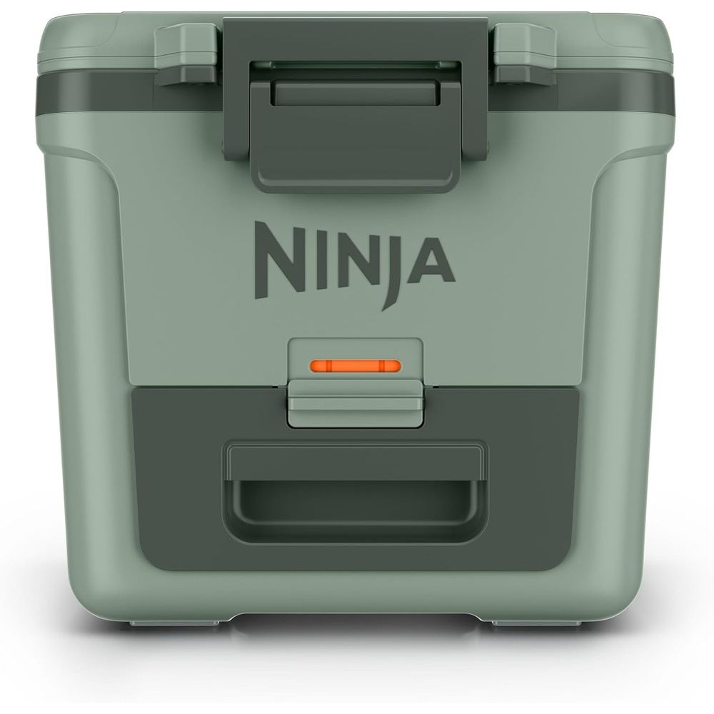 image:imageNinja FrostVault 30qt Cooler with Wheels Dry Storage Lakeshore Blue Ninja FrostVaults 30qt capacity holds 48 cans keeps food cool amp dry and rolls easily on allterrain wheelsSpanish Moss