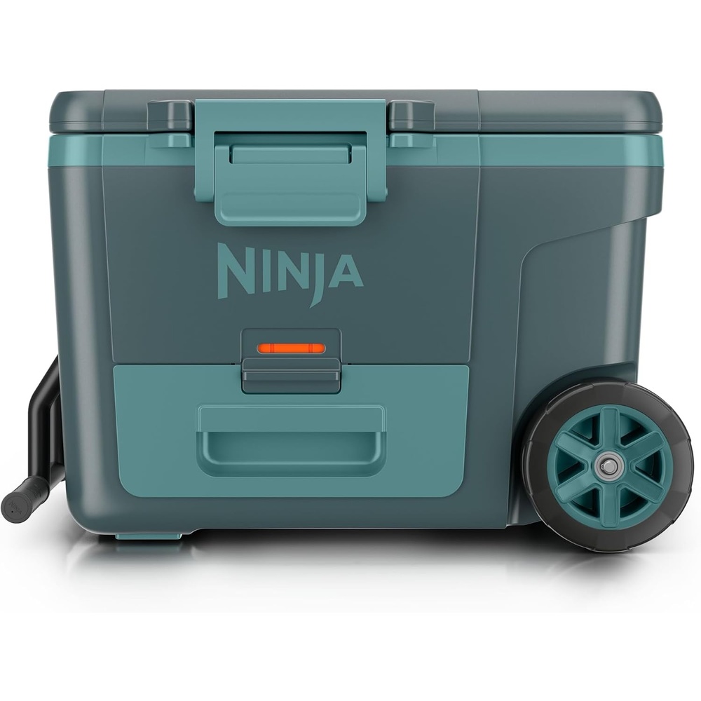image:imageNinja FrostVault 45qt Cooler with Wheels Dry Storage Charcoal Gray Ninja FrostVaults 45qt capacity holds 68 cans keeps food cool amp dry and rolls easily on allterrain wheelsHalocline Green