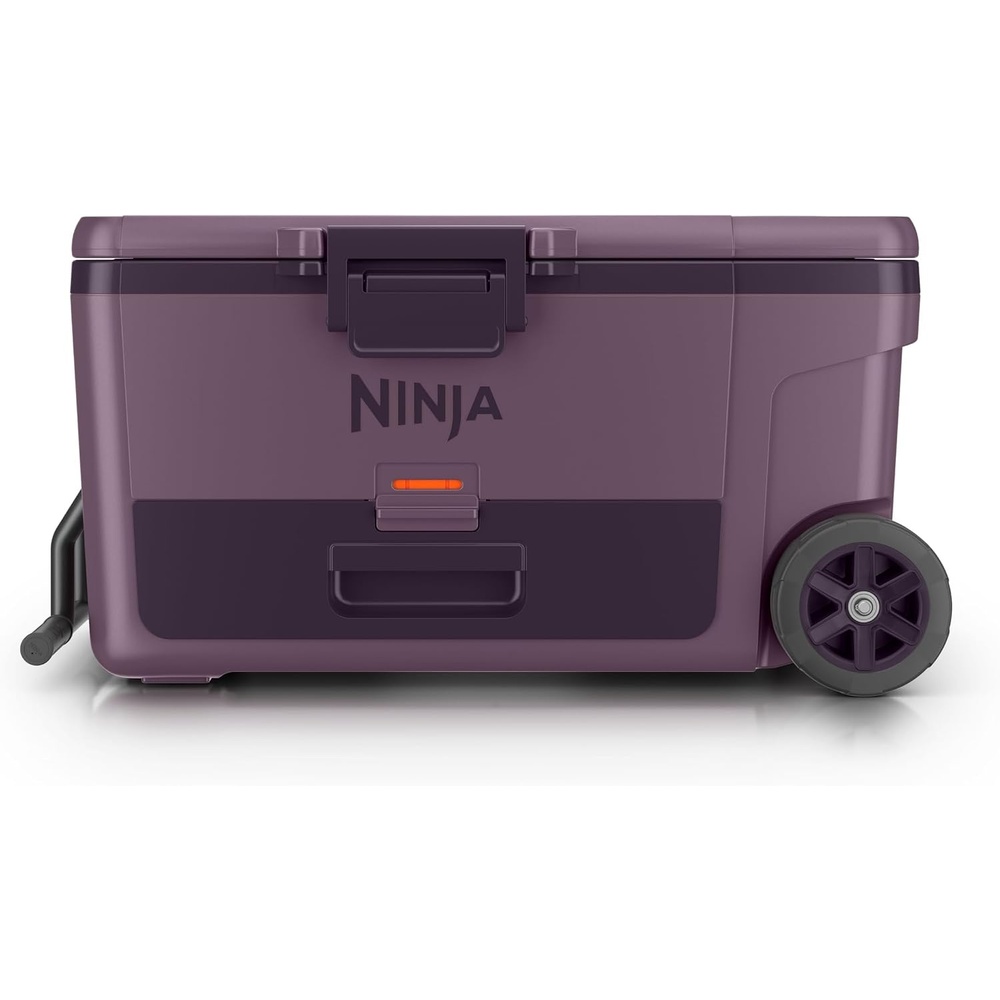image:imageNinja FrostVault 45qt Cooler with Wheels Dry Storage Charcoal Gray Ninja FrostVaults 45qt capacity holds 68 cans keeps food cool amp dry and rolls easily on allterrain wheelsSmokey Mauve