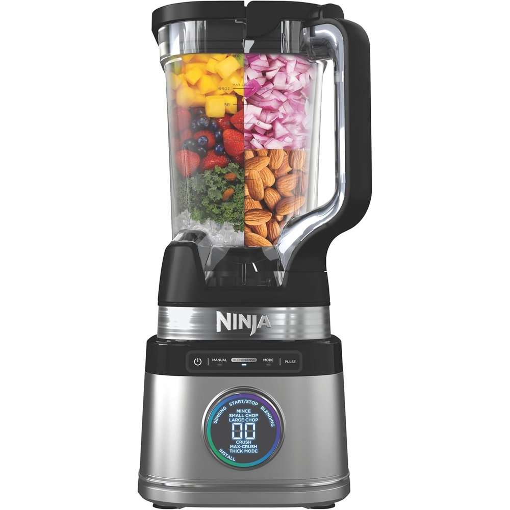 image:imageNinja Kitchen System BlendSense Tech 72 oz 1800PW Black TB401 BlendSense Tech for smoothies cookie dough salsa amp more 8cup processor bowl 24oz cup 1800 peak wattsNinja BlendSense