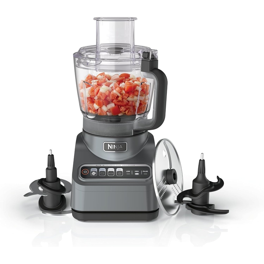 image:imageNinja PrecisionPro Food Processor amp Dough Mixer 1000PW 9Cup BZ601 AutoiQ presets for chopping slicingshredding pureeing amp dough 9cup bowl BPAfree dishwashersafe partsGrey