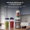 Ninja Fit Compact Personal Blender, 700W, (2) 16oz Cups, QB3001SS | 700-watt base blends smoothies, shakes & frozen drinks. (2) 16-oz to-go cups w/ spout lids. Dishwasher safe.(Push to blend + 3 cups)
