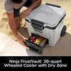 Ninja FrostVault 30qt Cooler with Wheels, Dry Storage, Lakeshore Blue | Ninja FrostVault’s 30-qt capacity holds 48 cans, keeps food cool & dry, and rolls easily on all-terrain wheels(Cloud White)