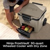 Ninja FrostVault 30qt Cooler with Wheels, Dry Storage, Lakeshore Blue | Ninja FrostVault’s 30-qt capacity holds 48 cans, keeps food cool & dry, and rolls easily on all-terrain wheels(Birch Beige)