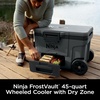 Ninja FrostVault™ 45qt Cooler with Wheels, Dry Storage, Charcoal Gray | Ninja FrostVault’s 45-qt capacity holds 68 cans, keeps food cool & dry, and rolls easily on all-terrain wheels(Charcoal Grey)