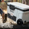 Ninja FrostVault™ 45qt Cooler with Wheels, Dry Storage, Charcoal Gray | Ninja FrostVault’s 45-qt capacity holds 68 cans, keeps food cool & dry, and rolls easily on all-terrain wheels(Strawberry Rhubarb)