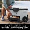 Ninja FrostVault™ 45qt Cooler with Wheels, Dry Storage, Charcoal Gray | Ninja FrostVault’s 45-qt capacity holds 68 cans, keeps food cool & dry, and rolls easily on all-terrain wheels(Cloud White)