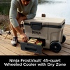 Ninja FrostVault™ 45qt Cooler with Wheels, Dry Storage, Charcoal Gray | Ninja FrostVault’s 45-qt capacity holds 68 cans, keeps food cool & dry, and rolls easily on all-terrain wheels(Birch Beige)