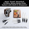Ninja K52013 Foodi NeverDull Premium 13 Piece German Stainless Steel Wood Series Knife System with Built-in Sharpener, Walnut Stain/Black(Walnut Block)