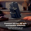 Ninja® NeverDull® 10-Pc German Steel Knife Set, Black, NK32010BK1 | Stays razor-sharp 10+ years. Premium German steel. Removable sharpener stores in a drawer saving up to 35% more counter space(Cyberspace)