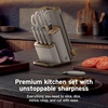 Ninja® NeverDull® 10-Pc German Steel Knife Set, Black, NK32010BK1 | Stays razor-sharp 10+ years. Premium German steel. Removable sharpener stores in a drawer saving up to 35% more counter space(Stone)