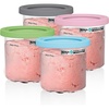 Ninja® CREAMi® 7-in-1 Ice Cream Maker, Ice Cream, Gelato & more, NC299AMZ | Ninja CREAMi transforms frozen bases into ice cream, sorbet and milkshakes at a button touch, from healthy to indulgent.(CREAMi NC2/NC3 Pints – 4 pack)