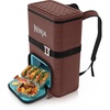 Ninja FrostVault™ Go Soft Backpack Cooler, Dry Storage, Birch Beige | Ninja FrostVault Go soft cooler, stays cool for hours with a leakproof, easy-access lid, and carries like a backpack(Canyon Red)