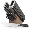 Ninja K52013 Foodi NeverDull Premium 13 Piece German Stainless Steel Wood Series Knife System with Built-in Sharpener, Walnut Stain/Black(Walnut Block)