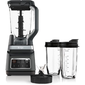 Ninja DB751A Pro Plus DUO Blender, 1400W, Black/Stainless | Auto-IQ, 3 Modes: Smoothies, Frozen Drinks, 72oz Pitcher, 2x24oz Cups, Pro Blades, Renewed