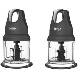 Ninja Food Chopper Express Chop with 200-Watt, 16-Ounce Bowl for Mincing, Chopping, Grinding, Blending and Meal Prep (NJ110GR) (Gray pack of 2)