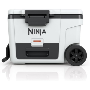 Ninja FrostVault™ 45qt Cooler with Wheels, Dry Storage, Charcoal Gray | Ninja FrostVault’s 45-qt capacity holds 68 cans, keeps food cool & dry, and rolls easily on all-terrain wheels(Cloud White)