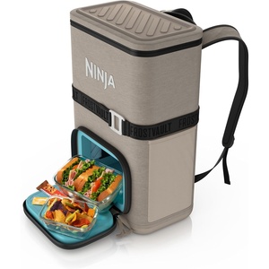 Ninja FrostVault™ Go Soft Backpack Cooler, Dry Storage, Birch Beige | Ninja FrostVault Go soft cooler, stays cool for hours with a leakproof, easy-access lid, and carries like a backpack(Beige)