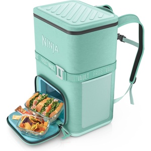 Ninja FrostVault™ Go Soft Backpack Cooler, Dry Storage, Birch Beige | Ninja FrostVault Go soft cooler, stays cool for hours with a leakproof, easy-access lid, and carries like a backpack(Cactus Green)
