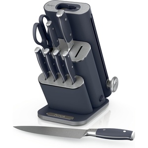 Ninja® NeverDull® 10-Pc German Steel Knife Set, Black, NK32010BK1 | Stays razor-sharp 10+ years. Premium German steel. Removable sharpener stores in a drawer saving up to 35% more counter space(Cyberspace)