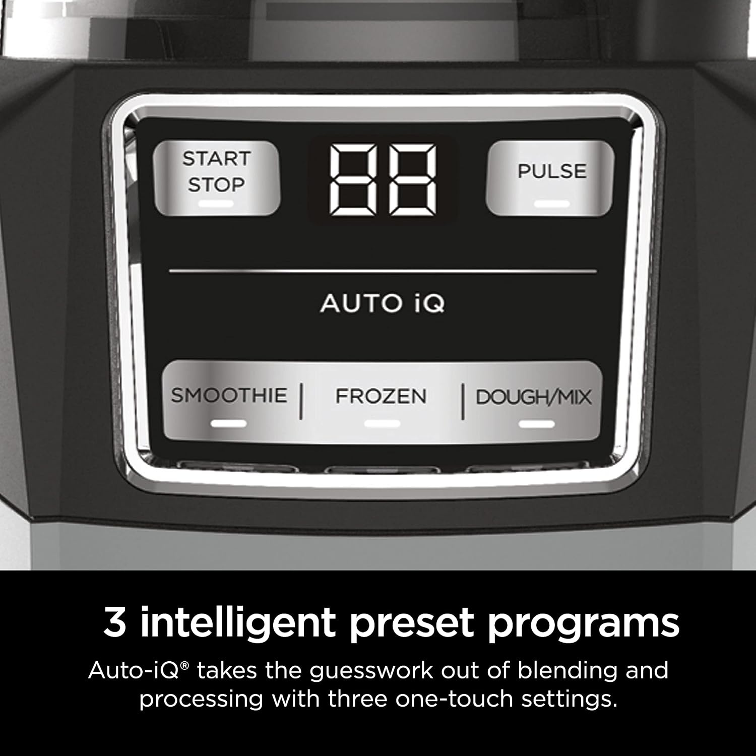 image:imageNinja AMZ493BRN Compact Kitchen System with AutoiQ Blender Food Processor Combo Blend Chop Mix Doughs 1200 Watts Dishwasher safe 18 oz Cup blackgrey Renewed