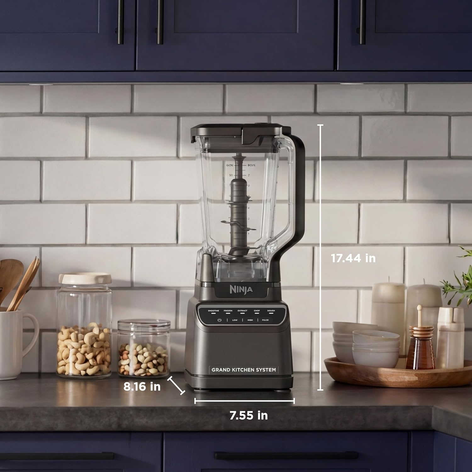image:imageNinja BL660 Professional Compact Smoothie amp Food Processing Blender 1100Watts 3 Functions for Frozen Drinks Smoothies Sauces amp More 72oz Pitcher 2 16oz ToGo Cups amp Spout Lids GrayTotalCrush Kitchen System Pro