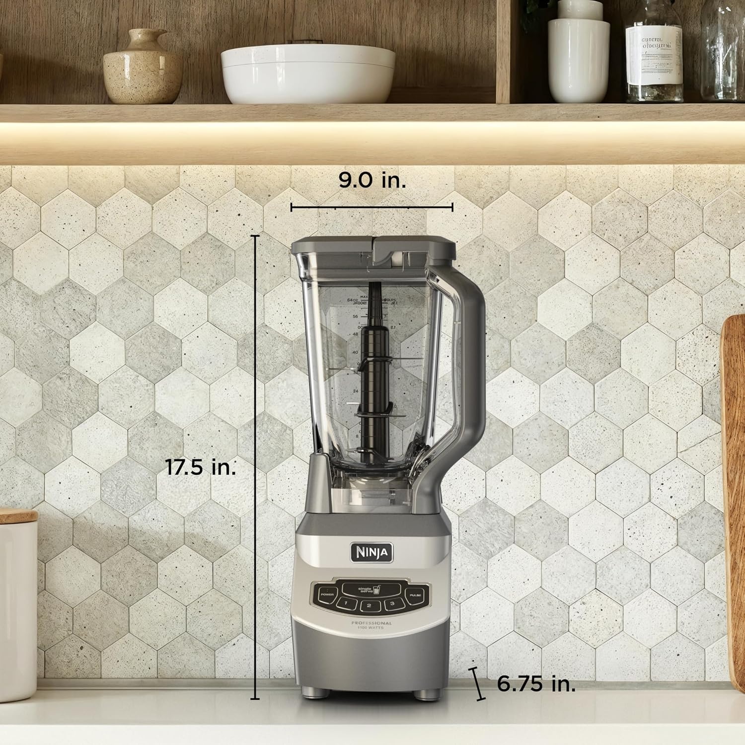 image:imageNinja BL660 Professional Compact Smoothie amp Food Processing Blender 1100Watts 3 Functions for Frozen Drinks Smoothies Sauces amp More 72oz Pitcher 2 16oz ToGo Cups amp Spout Lids GrayPro TotalCrush Blender