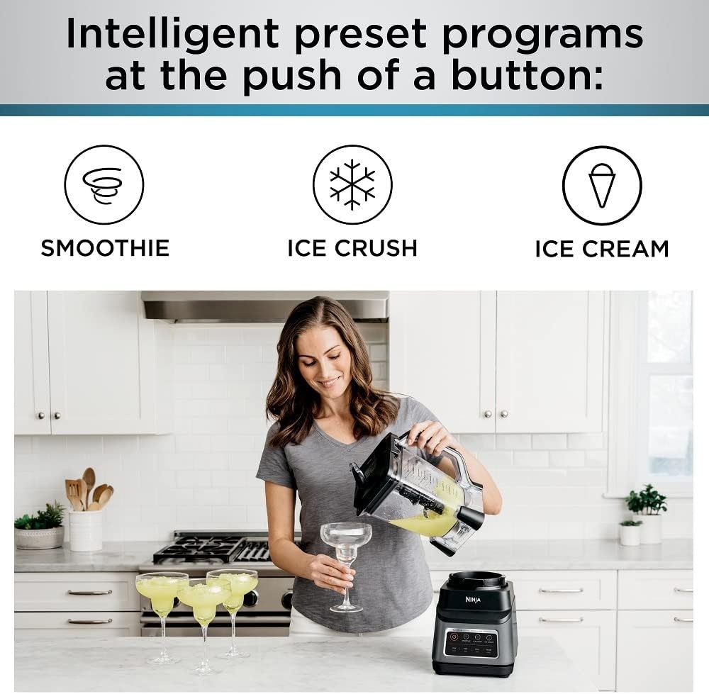 image:imageNinja BN701 Professional Plus Blender with AutoiQ and 64 oz max liquid capacity Total Crushing Pitcher in Grey RenewedGrey