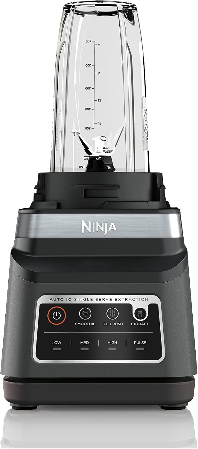 image:imageNinja DB751A Pro Plus DUO Blender 1400W AutoIQ 3 Modes Smoothies Frozen Drinks 72oz Pitcher 2x24oz Cups Pro Blades BlackStainless