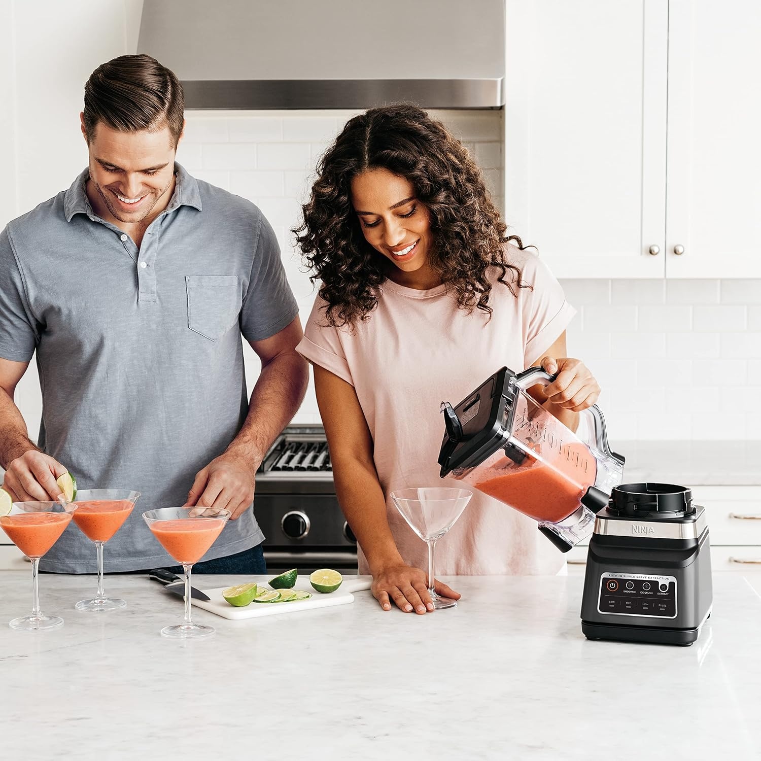 image:imageNinja DB751A Pro Plus DUO Blender 1400W AutoIQ 3 Modes Smoothies Frozen Drinks 72oz Pitcher 2x24oz Cups Pro Blades BlackStainless