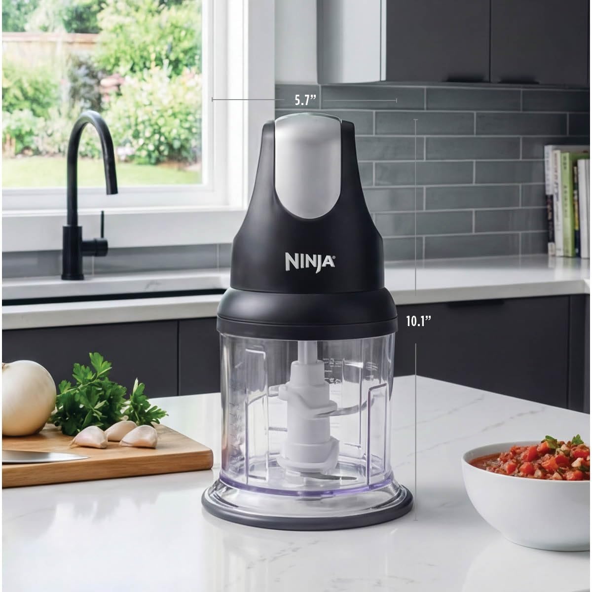 image:imageNinja Express Chop Manual Food Processor 16oz Bowl Gray NJ100GR