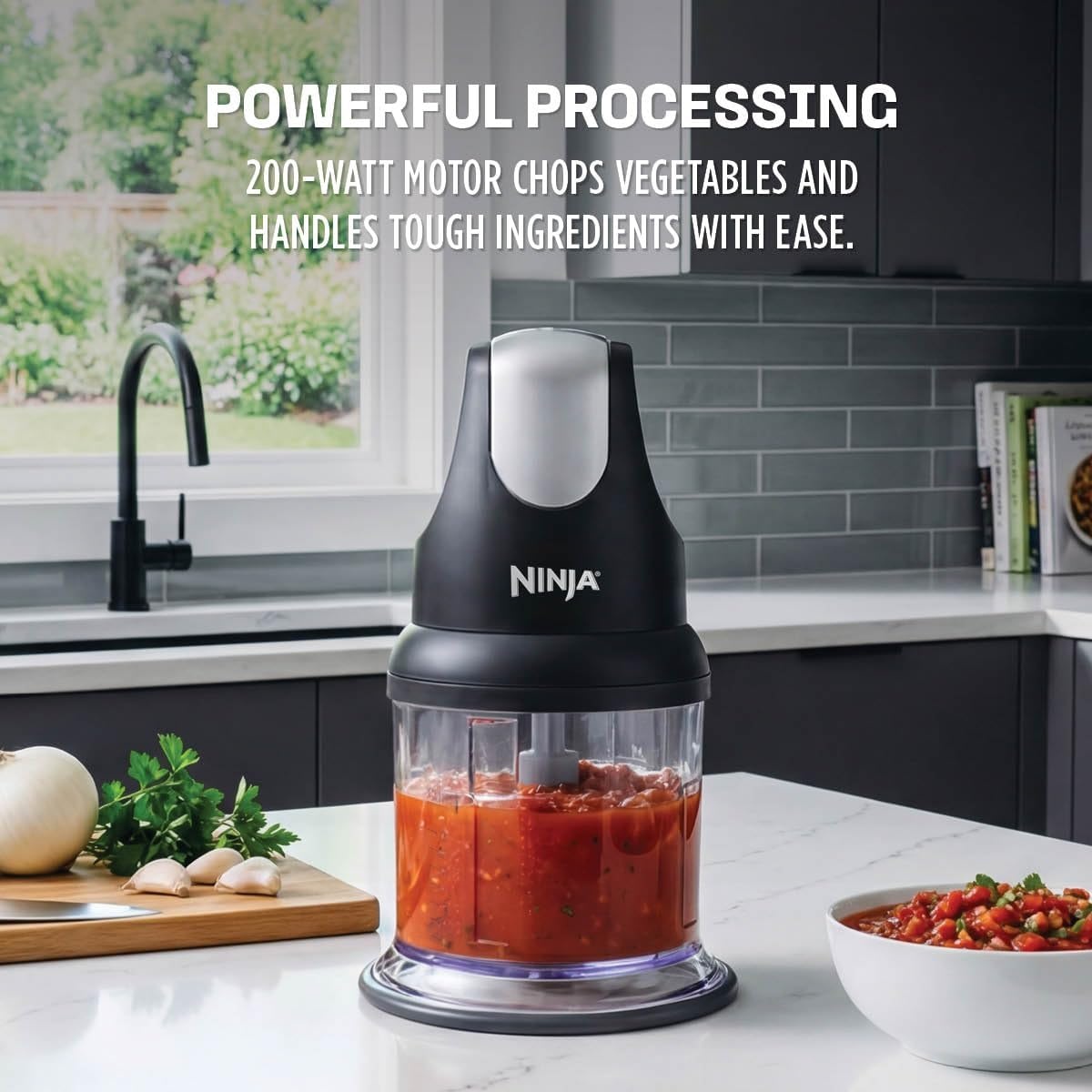 image:imageNinja Express Chop Manual Food Processor 16oz Bowl Gray NJ100GR
