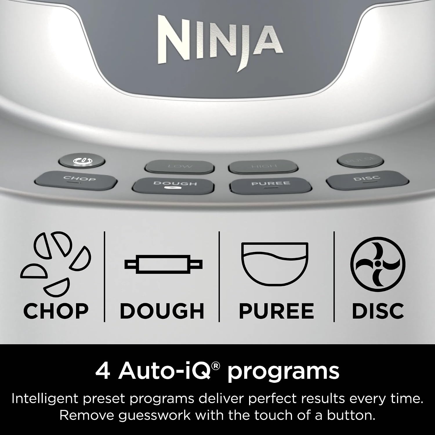 image:imageNinja NF700 Professional XL Food Processor 1000 Watts 4in1 Chopping SlicingShredding Purees Dough 12Cup Processor Bowl Silver Renewed