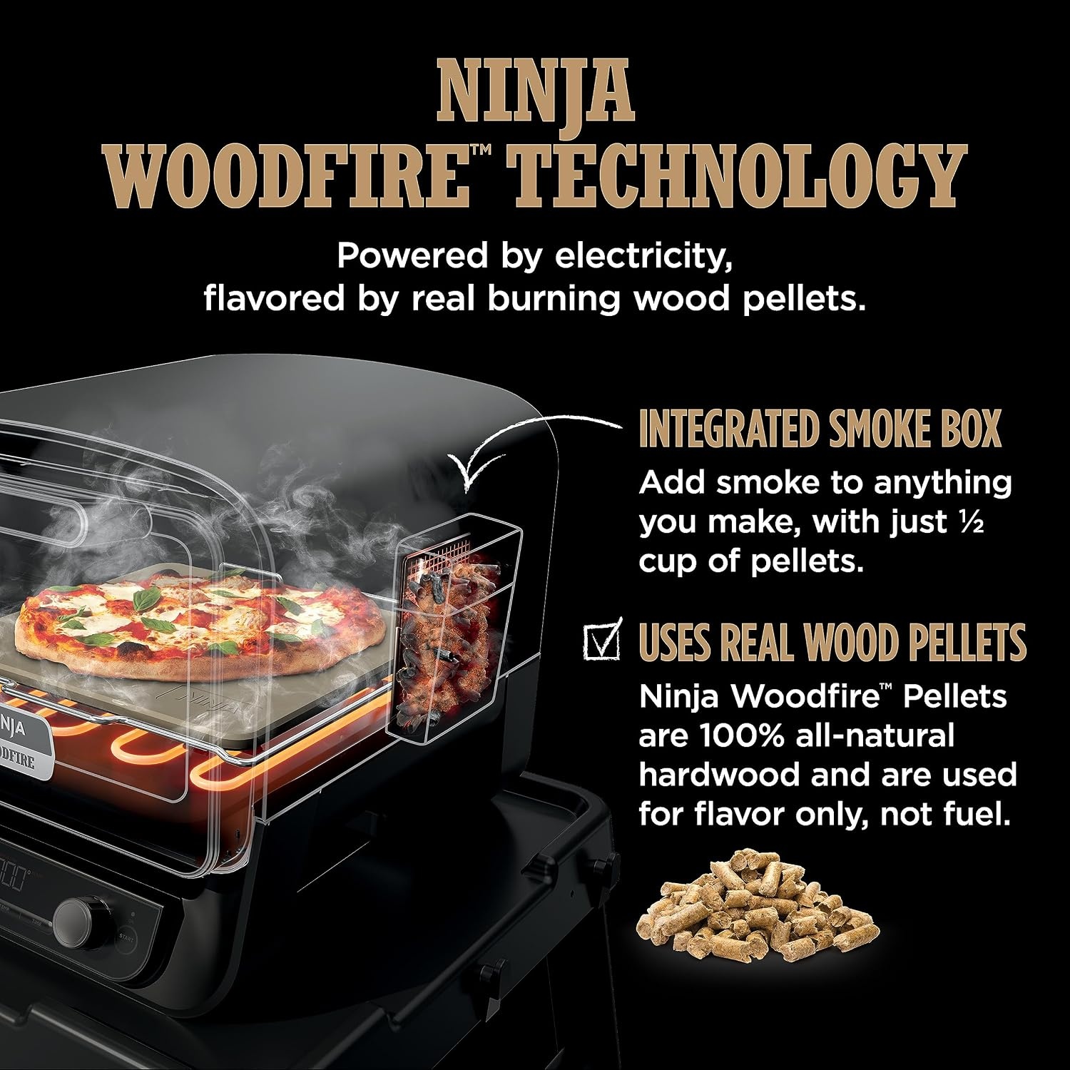 image:imageNinja Woodfire Oven amp Smoker 8in1 Heats to 700F Terracotta Red OO101Pizza Oven Smoker