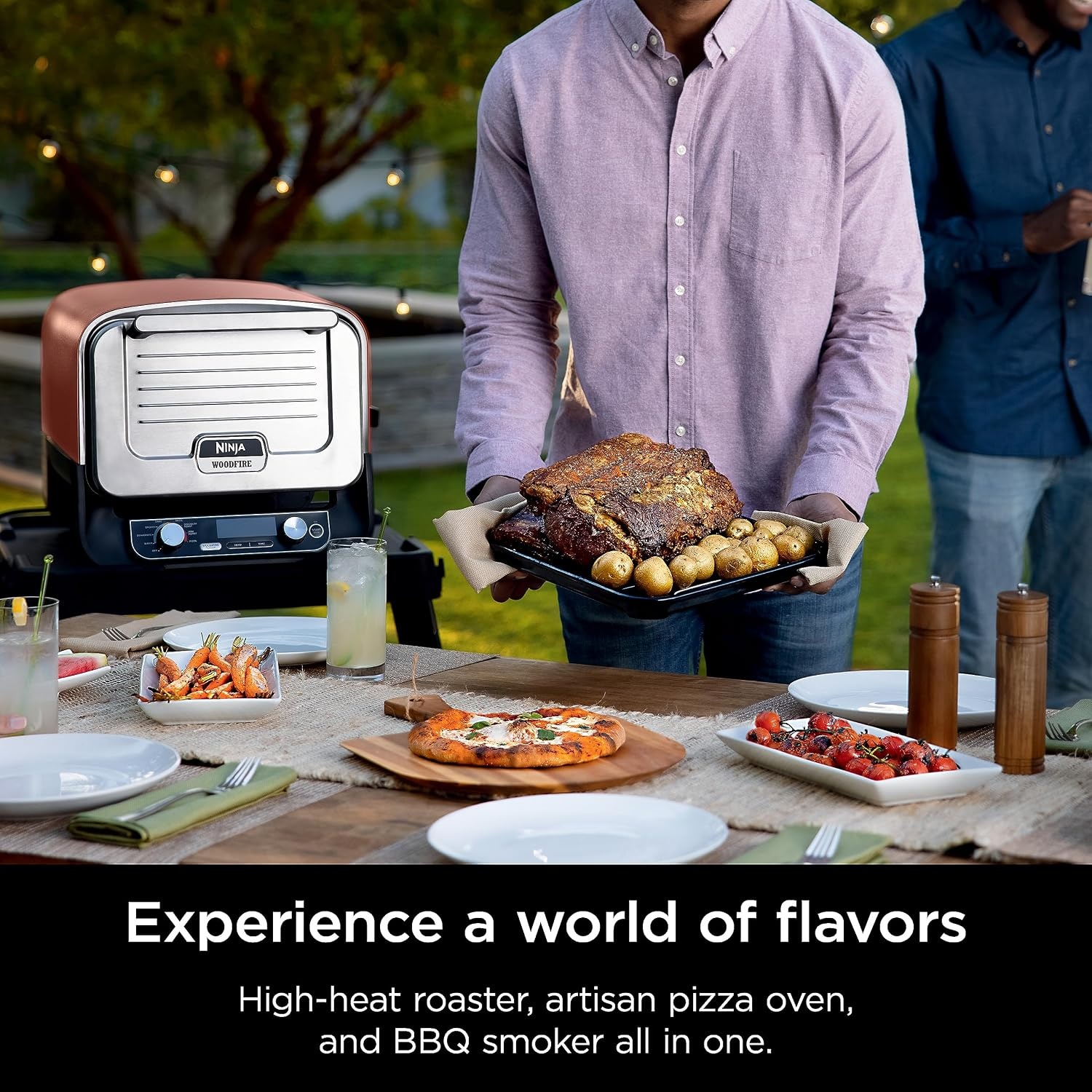 image:imageNinja Woodfire Oven amp Smoker 8in1 Heats to 700F Terracotta Red OO101Pizza Oven Smoker